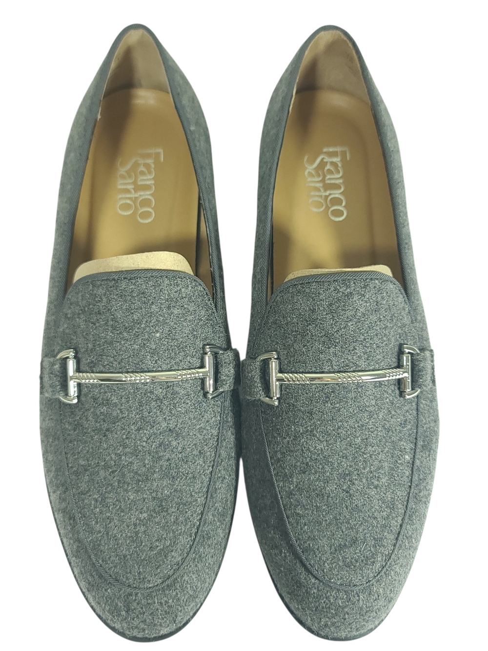 Franco Sarto Amie Grey Wool Bit Loafer NWOT Size 7M